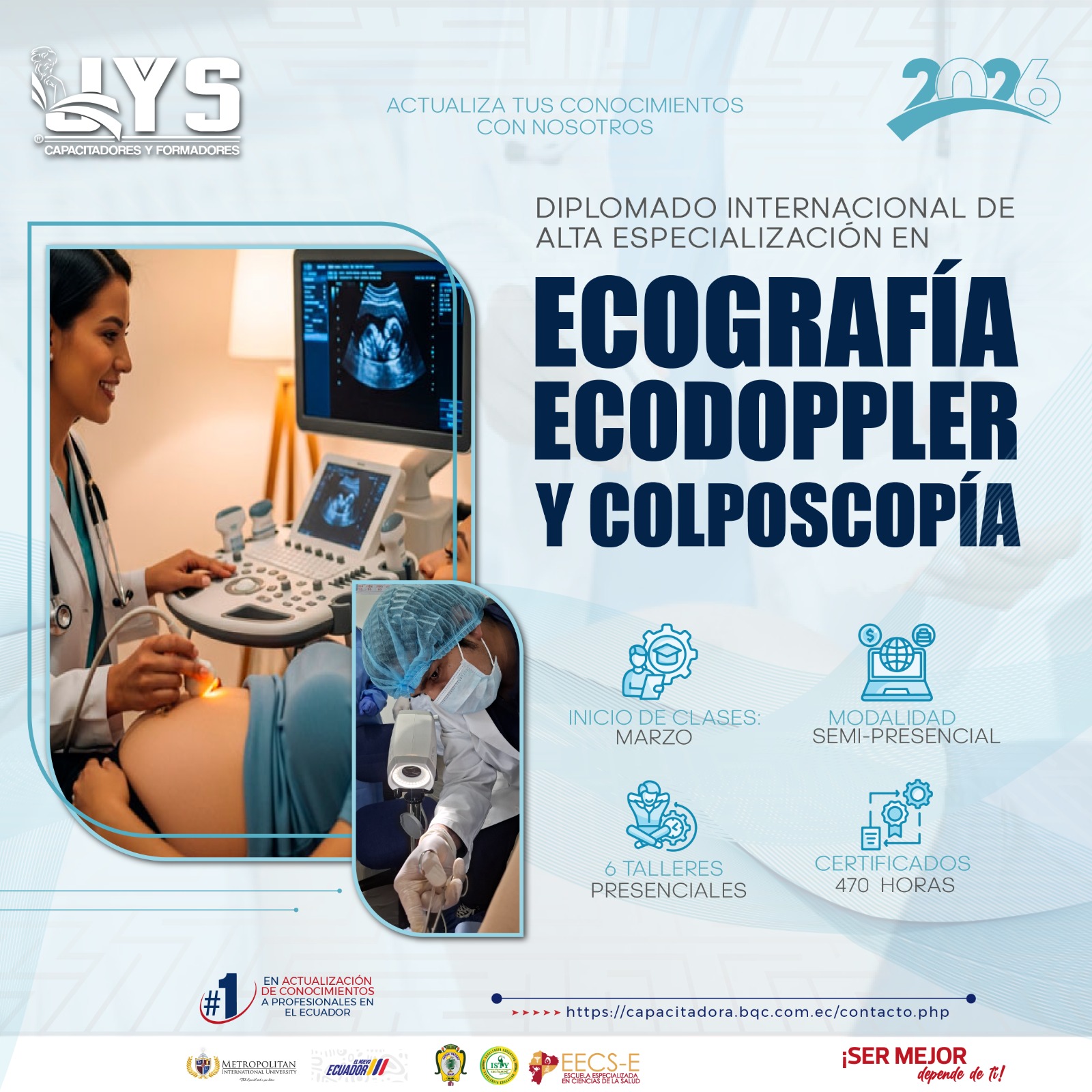 Diplomado internacional de alta especialización en Ecografía, Ecodoppler y Colposcopia 18C